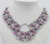 Pink Accented Byzantine Web Necklace